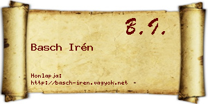 Basch Irén névjegykártya